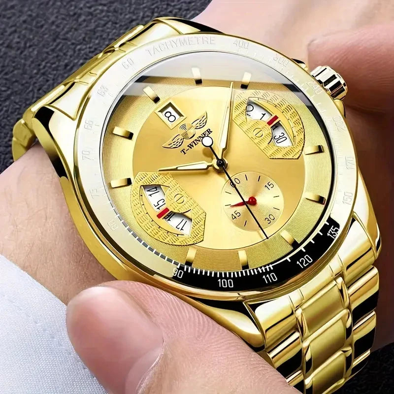 Luxurious Men's Watches, Featuring Business and Fashion-Forward Round Mechanical Designs, Perfect for Parties and Everyday Wear, a Stylish and Sophisticated Timepiece, Ideal as a Birthday Gift