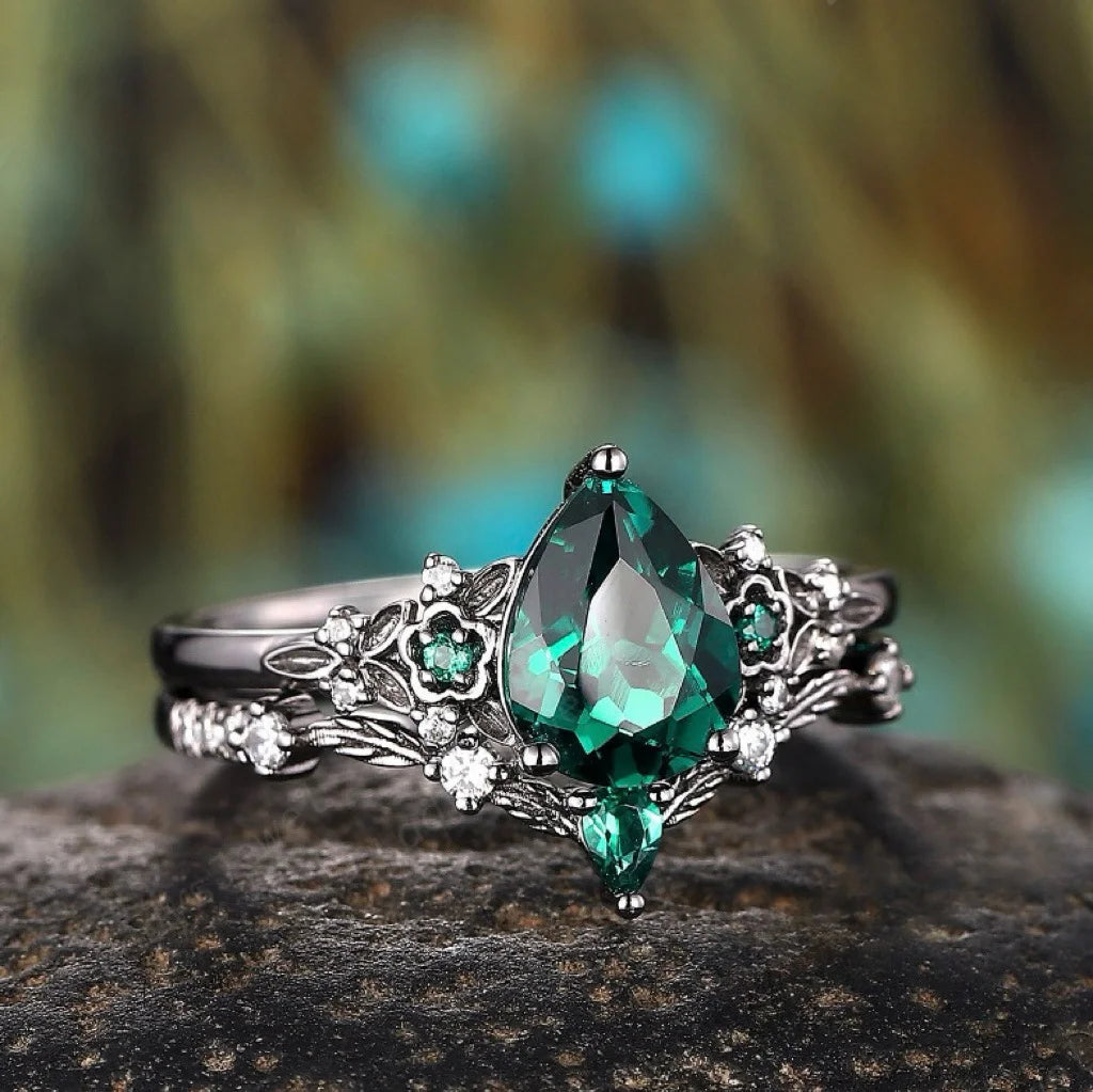 Luxury Gun Black Cubic Zircon Ring